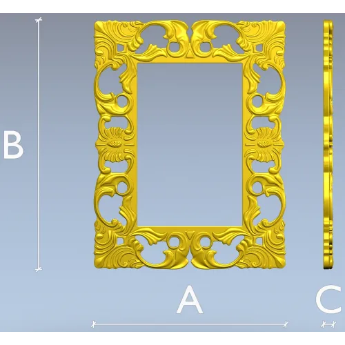 Rococo Filigree Frame - STL 3D model for CNC milling