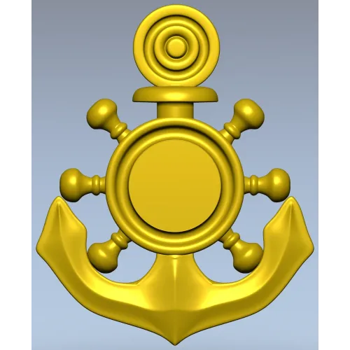 Nautical Anchor & Helm STL 3D Model for CNC