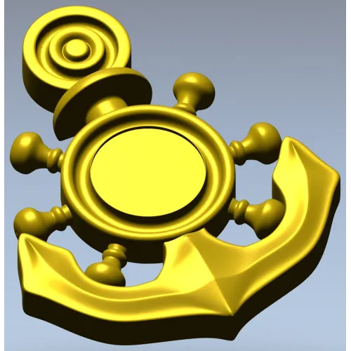 Nautical Anchor & Helm STL 3D Model for CNC
