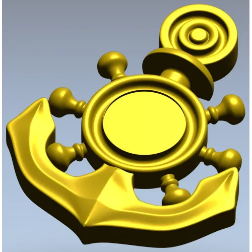 Nautical Anchor & Helm STL 3D Model for CNC