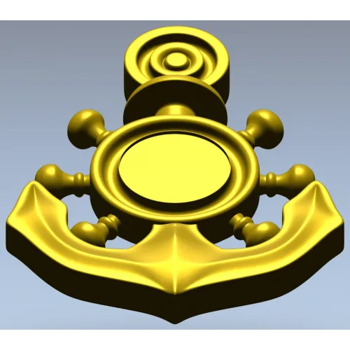 Nautical Anchor & Helm STL 3D Model for CNC