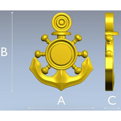 Nautical Anchor & Helm STL 3D Model for CNC