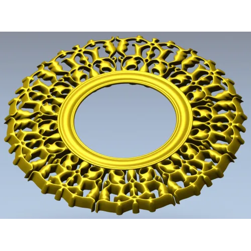 Резная круглая рамка STL для ЧПУ - венок листьев, 3D модель stl
