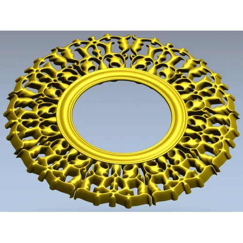 Резная круглая рамка STL для ЧПУ - венок листьев, 3D модель stl