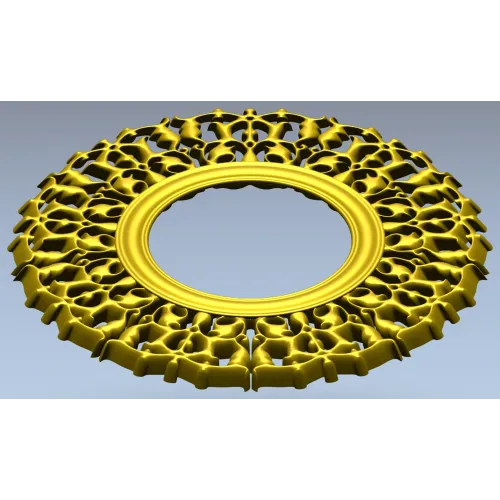 Резная круглая рамка STL для ЧПУ - венок листьев, 3D модель stl