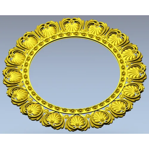 Ornate Shell Rosette - Round CNC Frame STL