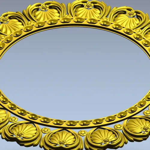 Ornate Shell Rosette - Round CNC Frame STL