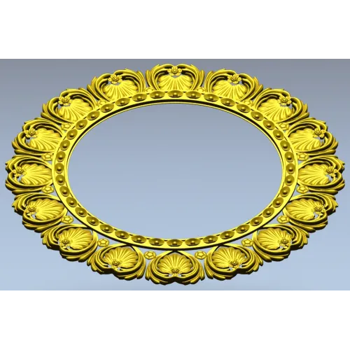 Ornate Shell Rosette - Round CNC Frame STL