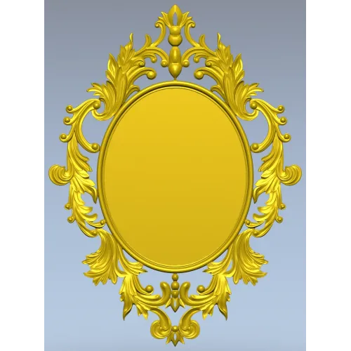 Ornamental Acanthus Oval Frame - STL 3D model for CNC