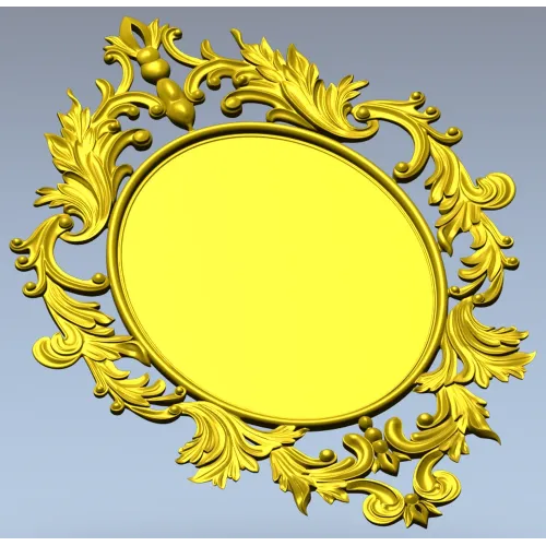 Ornamental Acanthus Oval Frame - STL 3D model for CNC
