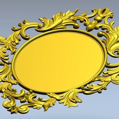 Ornamental Acanthus Oval Frame - STL 3D model for CNC