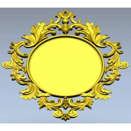 Ornamental Acanthus Oval Frame - STL 3D model for CNC