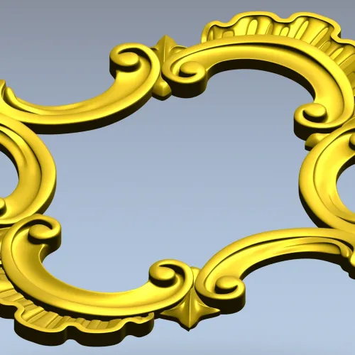 Baroque Cartouche Frame STL for CNC