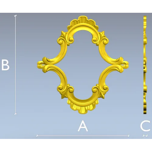 Baroque Cartouche Frame STL for CNC