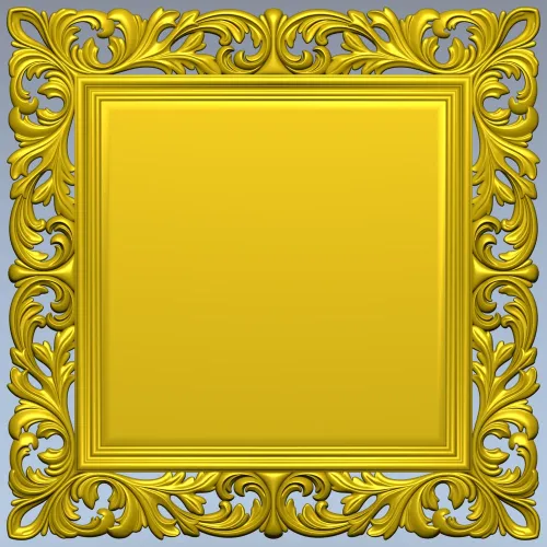Baroque Square Frame STL 3D model for CNC milling