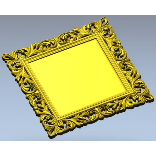 Baroque Square Frame STL 3D model for CNC milling