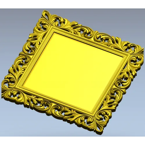 Baroque Square Frame STL 3D model for CNC milling