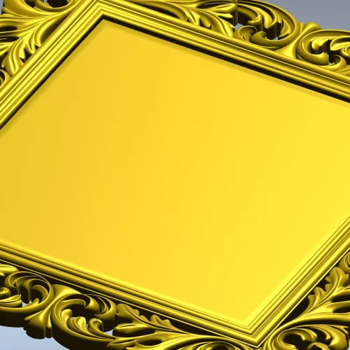 Baroque Square Frame STL 3D model for CNC milling