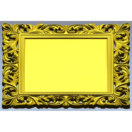 Baroque Square Frame STL 3D model for CNC milling