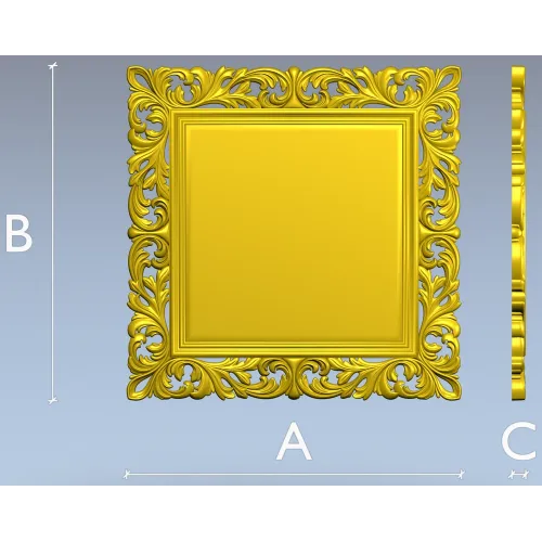 Baroque Square Frame STL 3D model for CNC milling