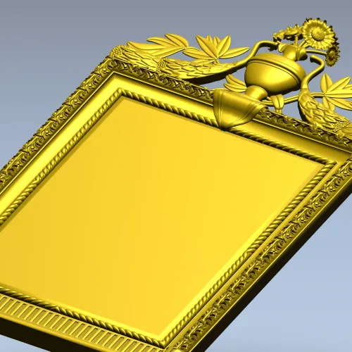 Рамка с вазоном и лавровым орнаментом - STL 3D модель для ЧПУ