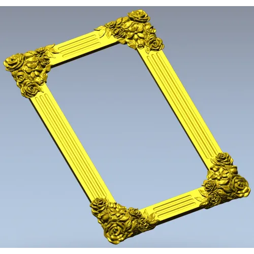 Декоративная рамка с уголками-розами - 3D STL для ЧПУ