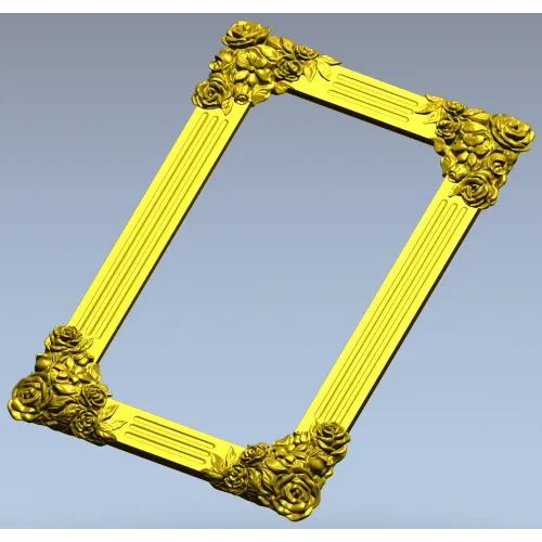 Декоративная рамка с уголками-розами - 3D STL для ЧПУ