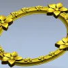 Овальная рамка с цветами - STL модель для ЧПУ