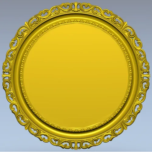 Ornate Round Frame STL - 3D Model for CNC Router