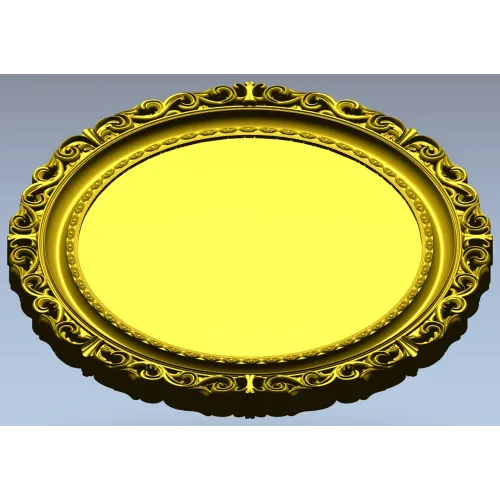 Ornate Round Frame STL - 3D Model for CNC Router