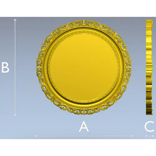 Ornate Round Frame STL - 3D Model for CNC Router