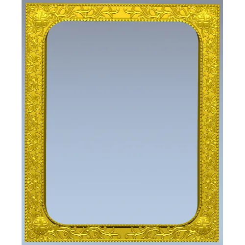Baroque Floral Rectangular Frame STL for CNC