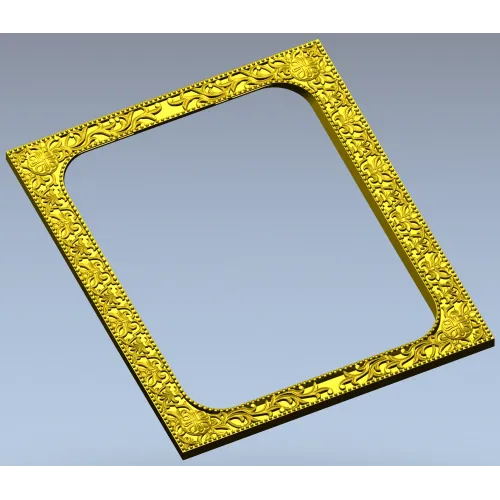 Baroque Floral Rectangular Frame STL for CNC