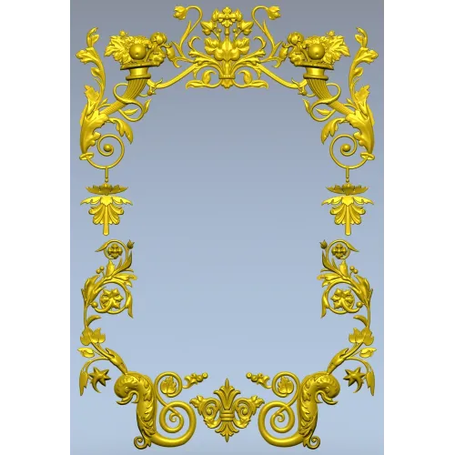 Rococo Floral Frame STL for CNC
