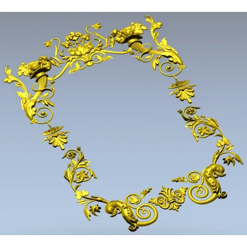 Rococo Floral Frame STL for CNC