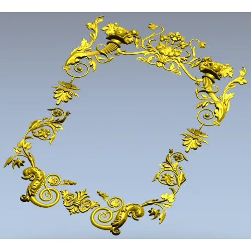 Rococo Floral Frame STL for CNC