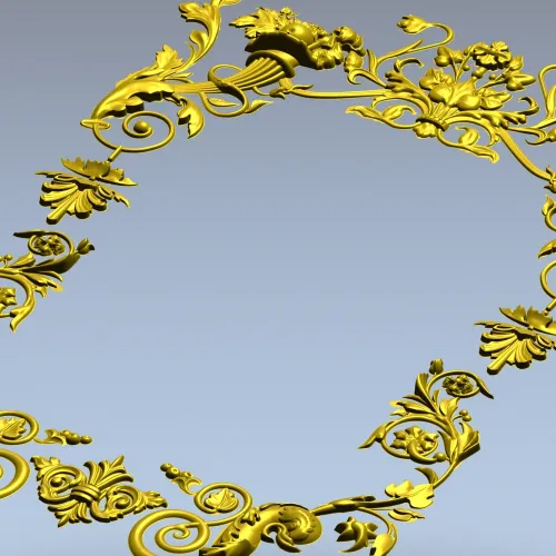 Rococo Floral Frame STL for CNC