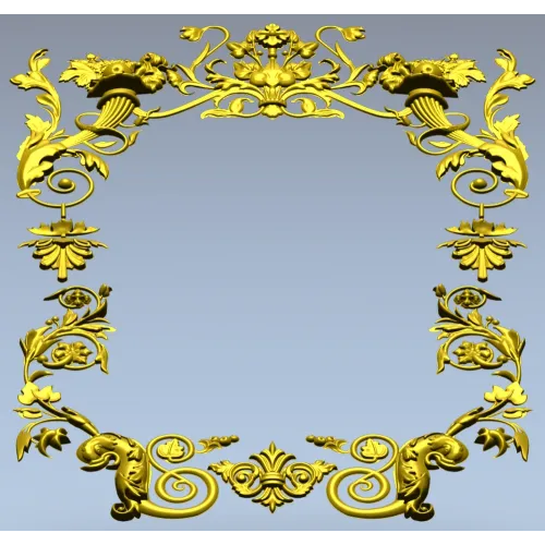 Rococo Floral Frame STL for CNC