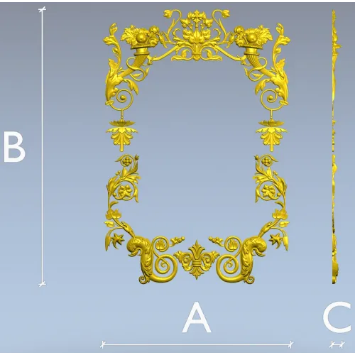 Rococo Floral Frame STL for CNC