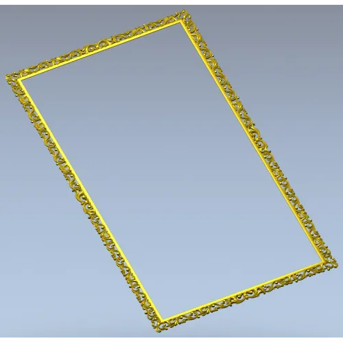 Ornate Baroque Rectangular Frame STL for CNC