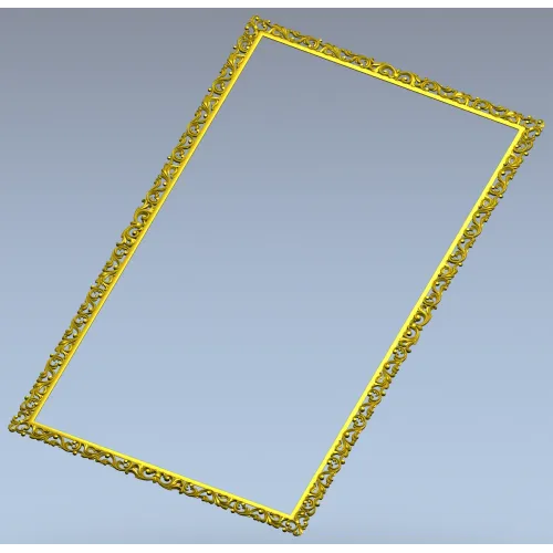 Ornate Baroque Rectangular Frame STL for CNC