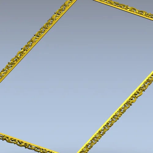 Ornate Baroque Rectangular Frame STL for CNC
