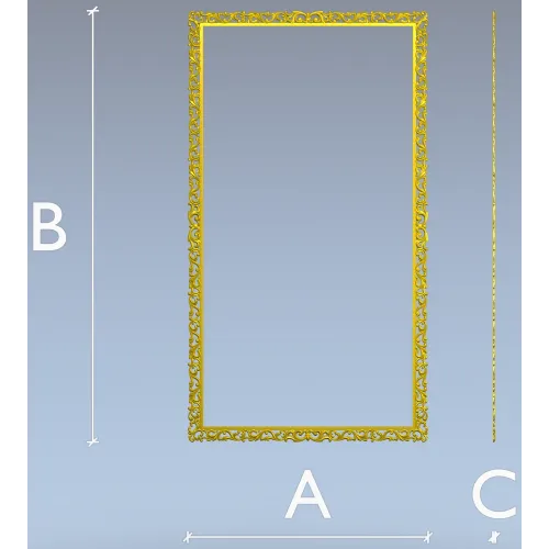 Ornate Baroque Rectangular Frame STL for CNC