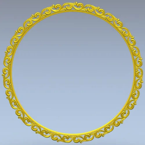 Ornate Round Scroll Frame - STL 3D Model for CNC