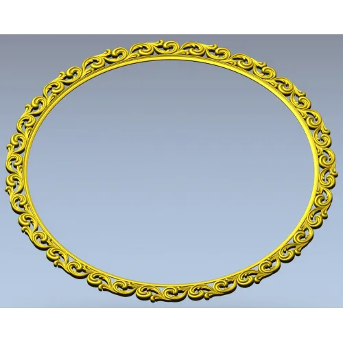 Ornate Round Scroll Frame - STL 3D Model for CNC
