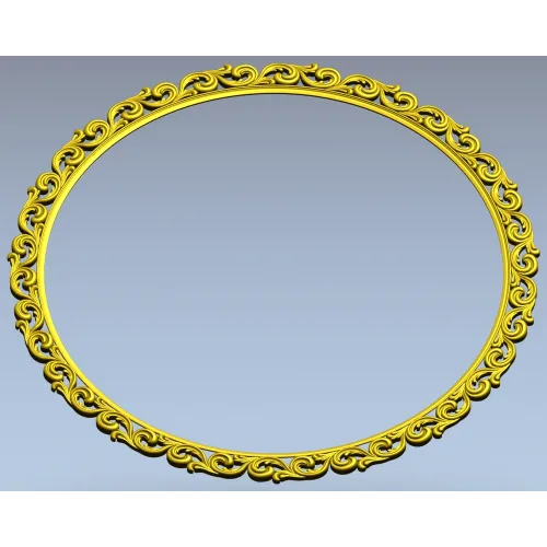 Ornate Round Scroll Frame - STL 3D Model for CNC