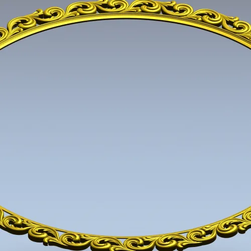 Ornate Round Scroll Frame - STL 3D Model for CNC