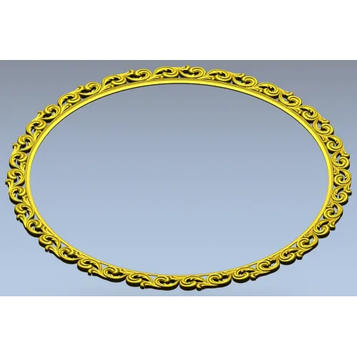 Ornate Round Scroll Frame - STL 3D Model for CNC