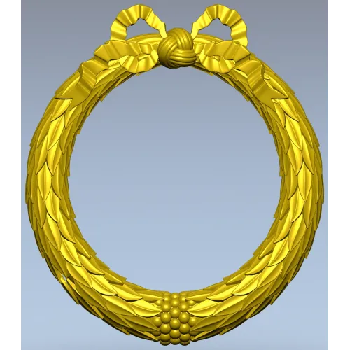 Laurel Wreath Frame - 3D STL model for CNC milling