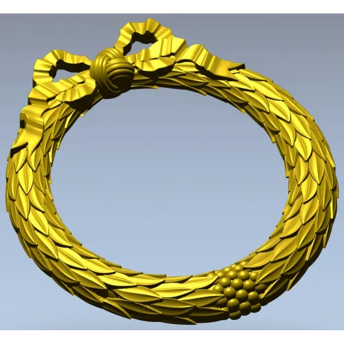 Laurel Wreath Frame - 3D STL model for CNC milling